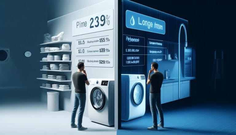 Uma imagem conceitual que ilustra a análise custo-benefício das máquinas de lavar.